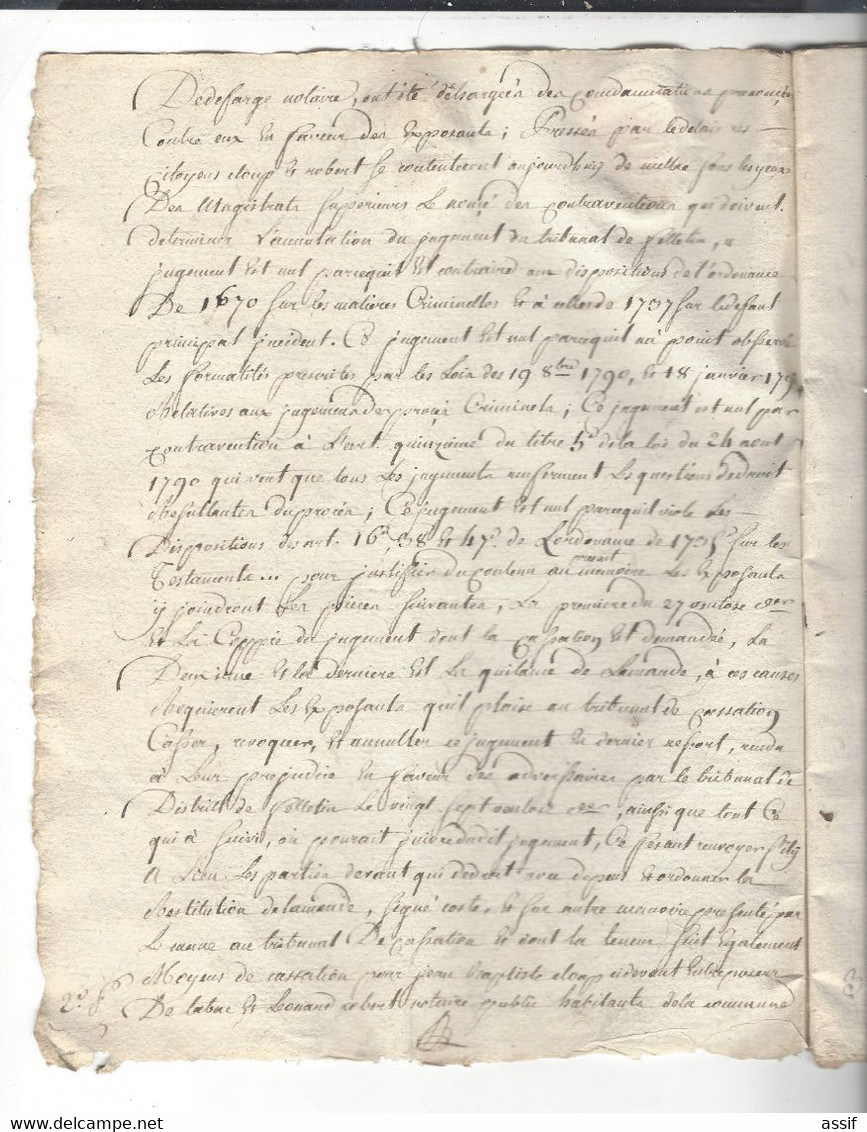 Corrèze , Tribunal De Cassation Jugement   Nivôse An 4 , 32 Pages , 16 Feuillets Timbre  Cachets - Documents Historiques