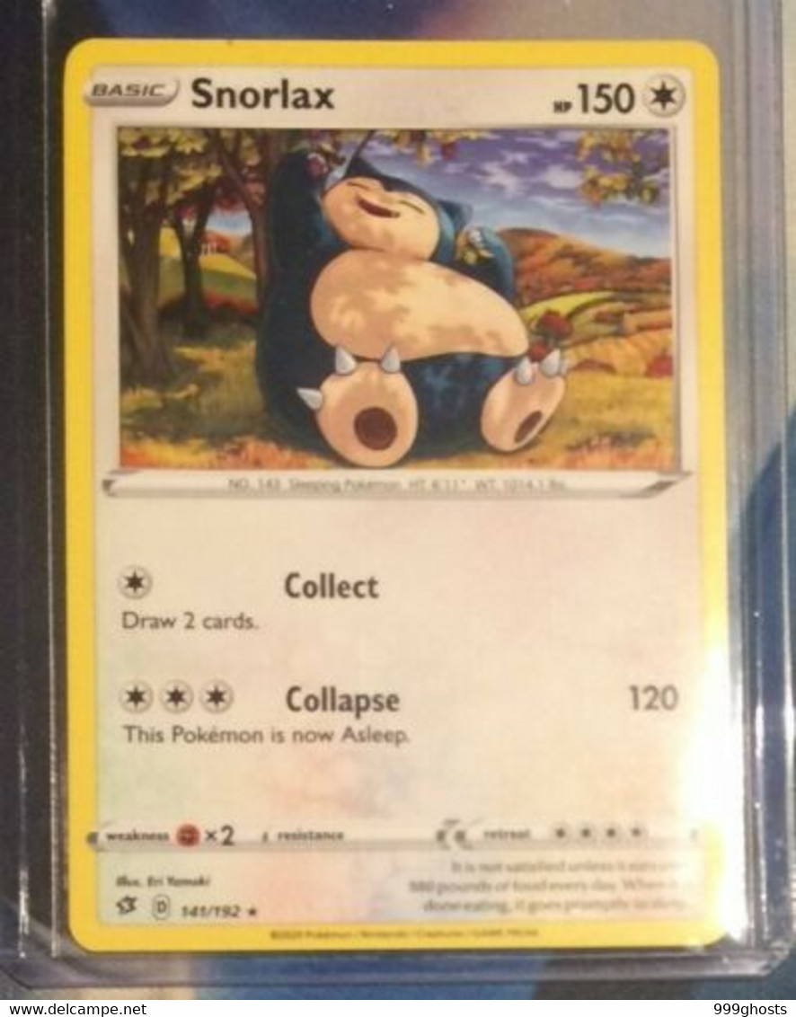 Pokemon - POKEMON REBEL CLASH SNORLAX 141/192 NM-M unused card sleeve  Toploader