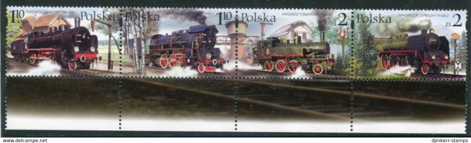 POLAND 2002 Wolsztyn Railway Museum: Steam Locomotives Strip MNH / **.  Michel 3997-4000 - Ungebraucht