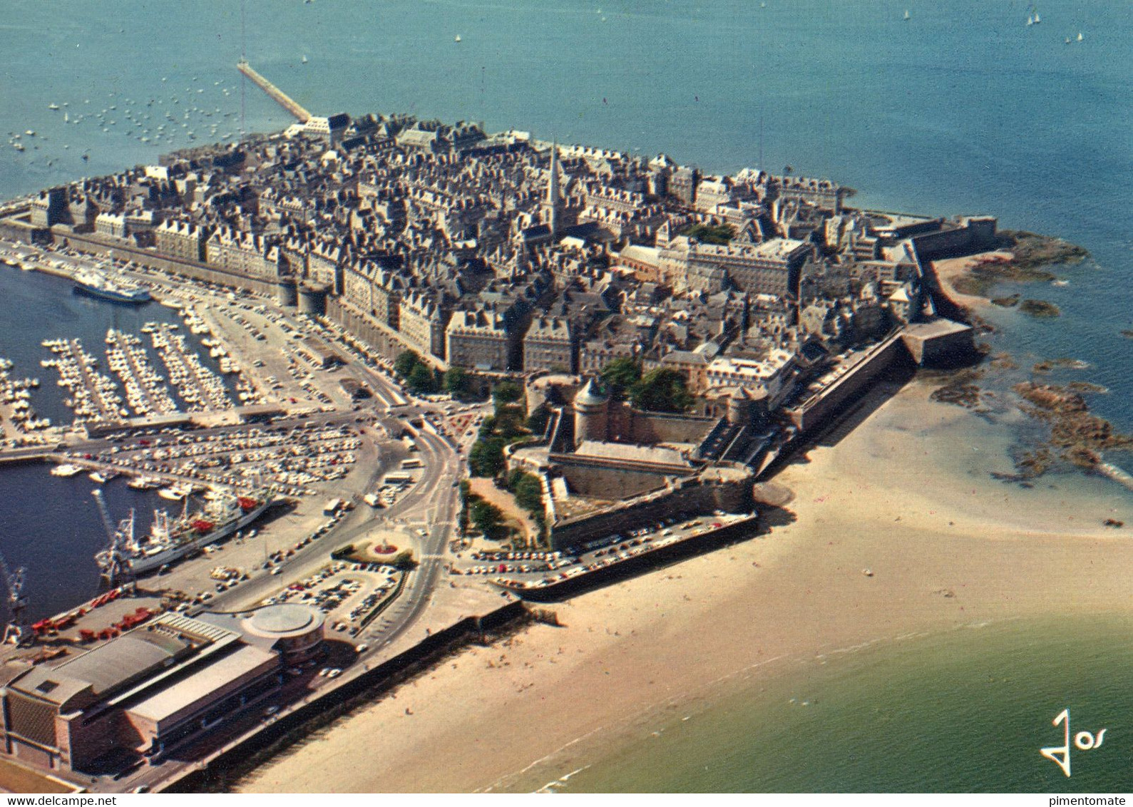 SAINT MALO VUE GENERALE AERIENNE LE BASSIN ET LE CHATEAU - Saint Malo