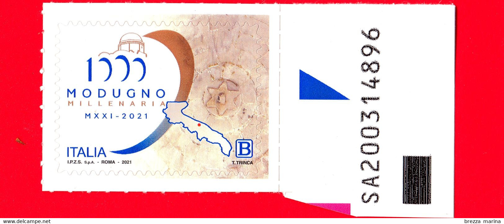 Nuovo - MNH - ITALIA - 2021 - 1000 Anni Di Modugno (Puglia) – Logo – Cupola Di Balsignano - B - Alfanumerico - 2021-...:  Nuovi