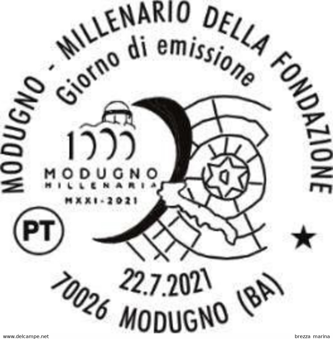 Nuovo - MNH - ITALIA - 2021 - 1000 Anni Di Modugno (Puglia) – Logo – Cupola Di Balsignano - B - Alfanumerico - 2021-...:  Nuovi