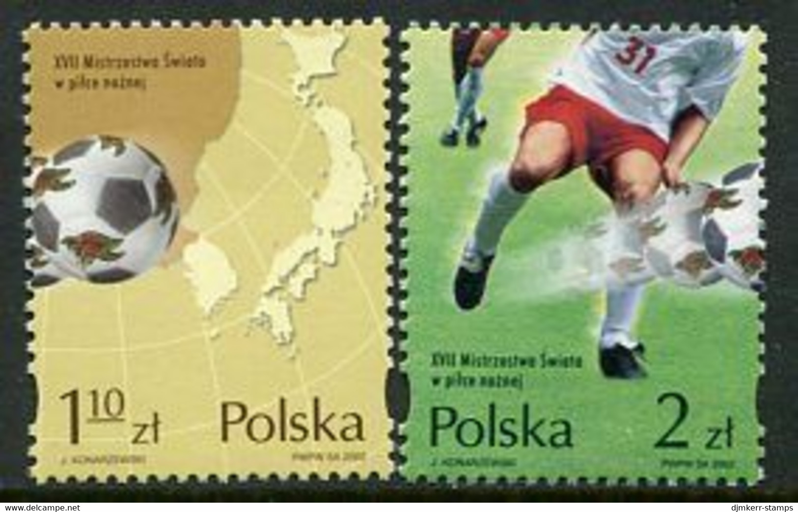 POLAND 2002 Football World Cup MNH / **.  Michel 3978-79 - Unused Stamps