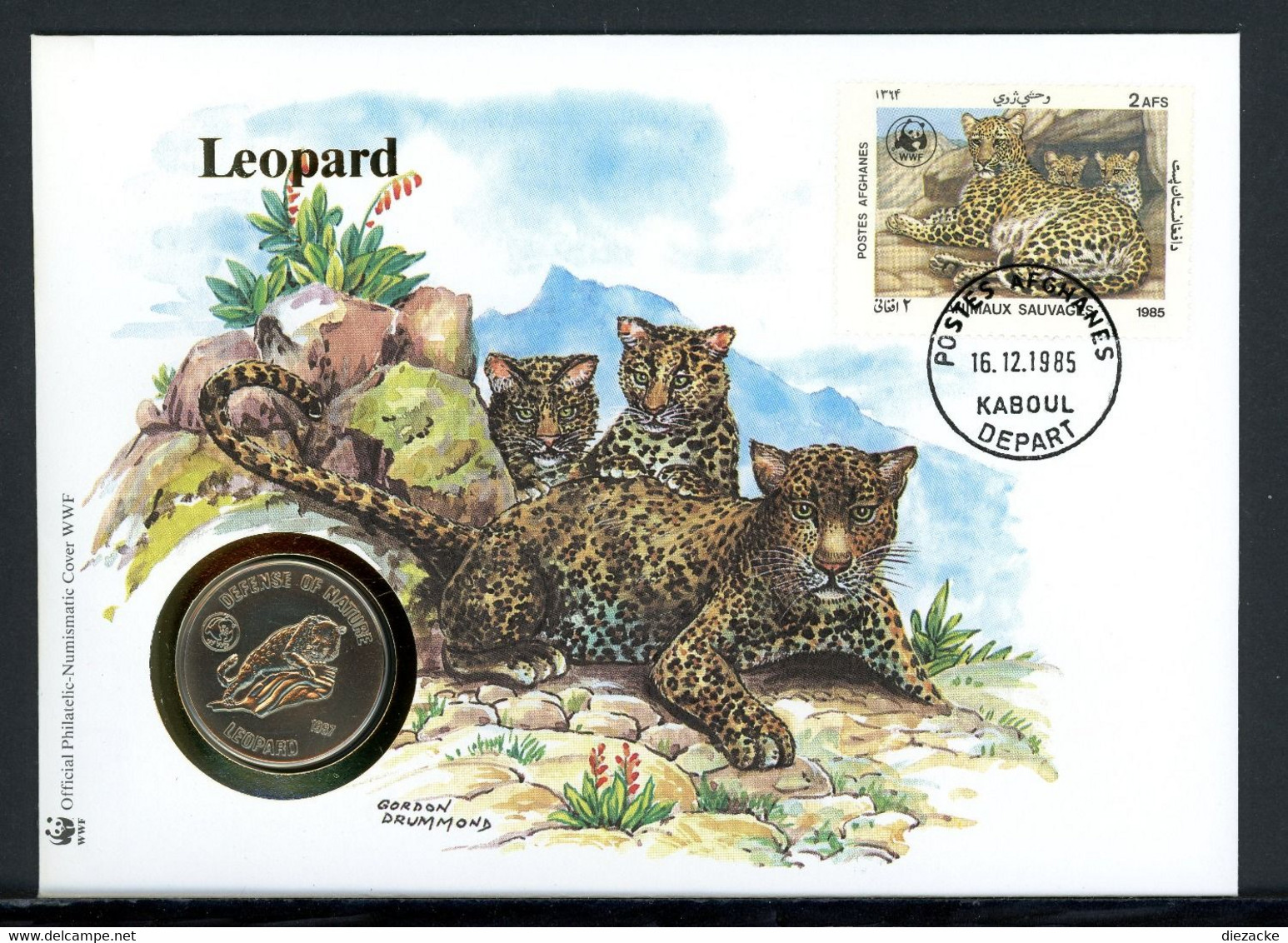 Afghanistan 1985 Numisbrief Mit Medaille WWF Leopard CuNi (Y502 - Ohne Zuordnung