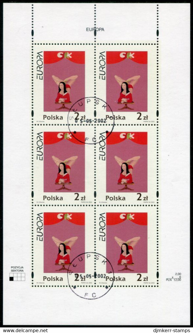 POLAND 2002 Europa: Circus Sheetlet Used. .  Michel 3972 Kb - Used Stamps