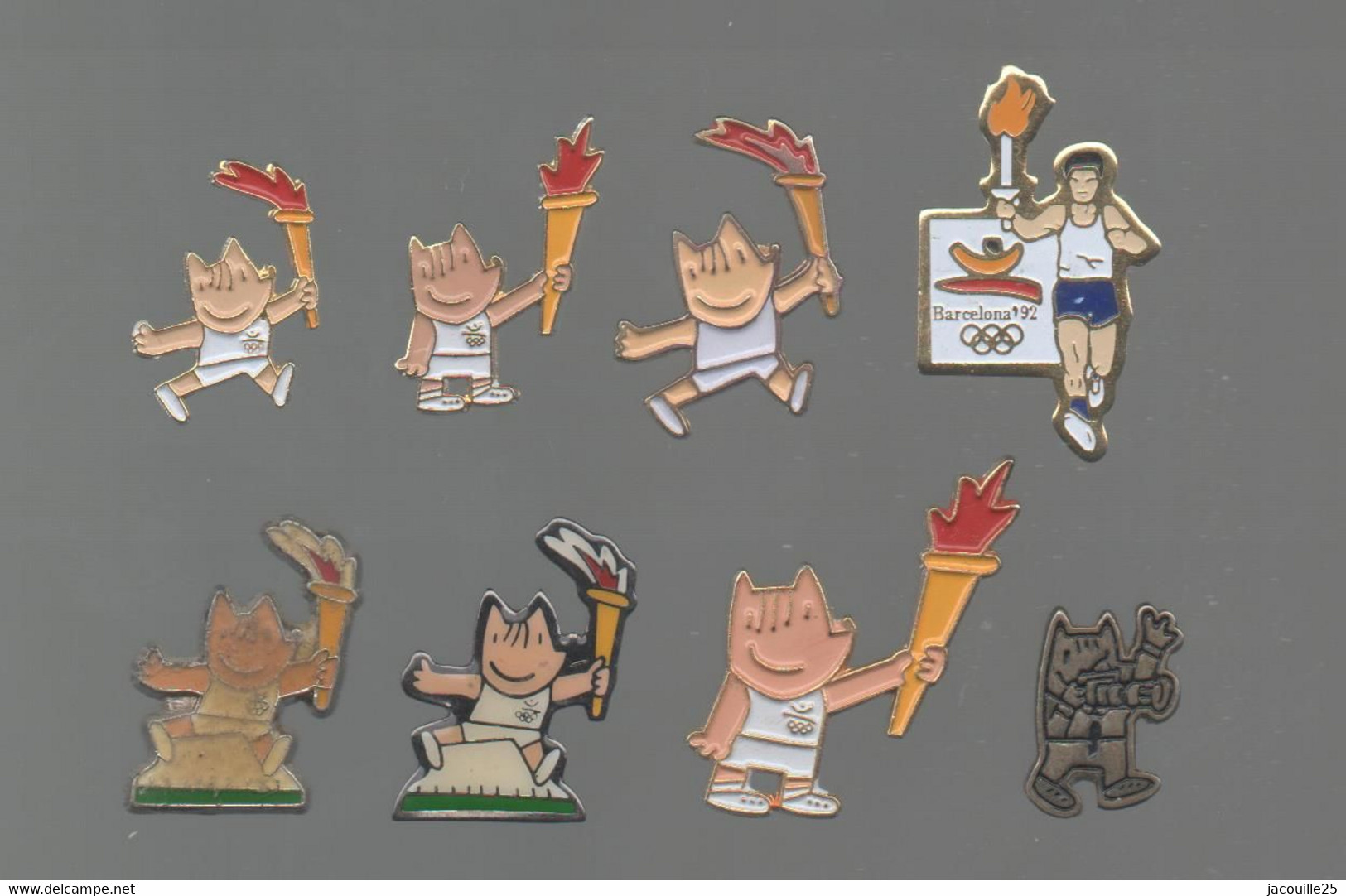 PINS PIN'S 996 JO BARCELONA 92 JEUX OLYMPIQUES BARCELONE FLAMME OLYMPIQUE PHOTOGRAPHE   LOT 8 PINS - Natation