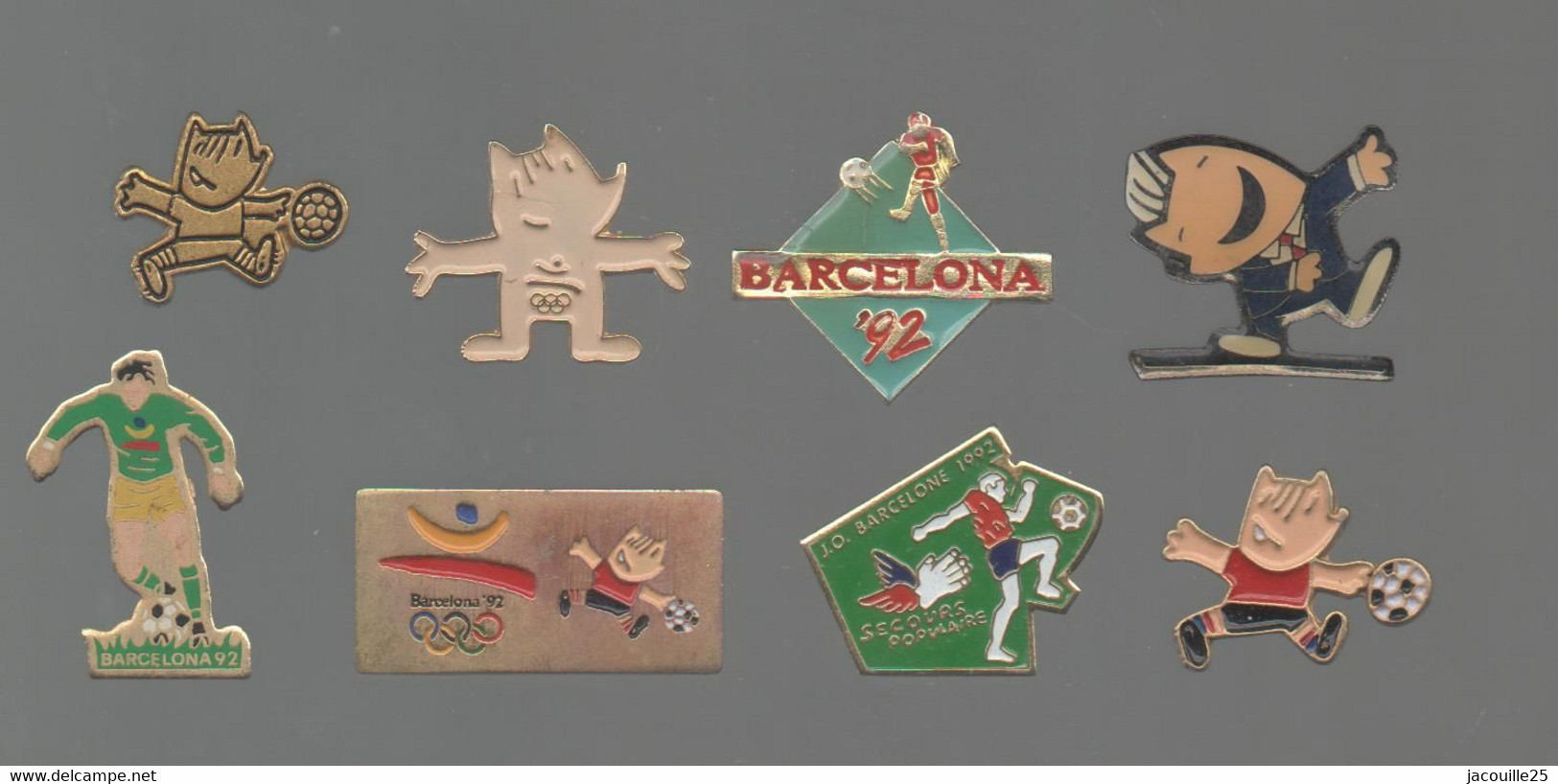 PINS PIN'S 997 JO BARCELONA 92 JEUX OLYMPIQUES BARCELONE FOOT FOOTBALL SECOURS POPULAIRE   LOT 8 PINS - Natation