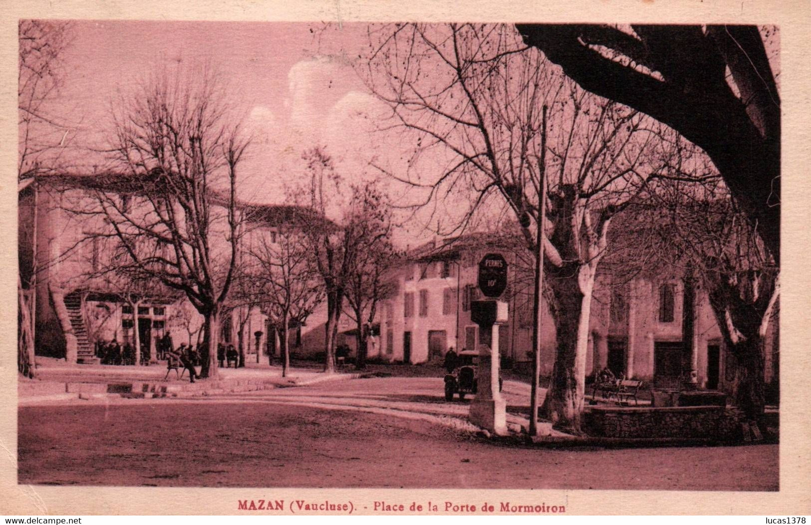 84 / MAZAN / PLACE DE LA PORTE DE MORMOIRON / MARCOPHILIE / TIMBRE 40 C MARSEILLAISE - Mazan