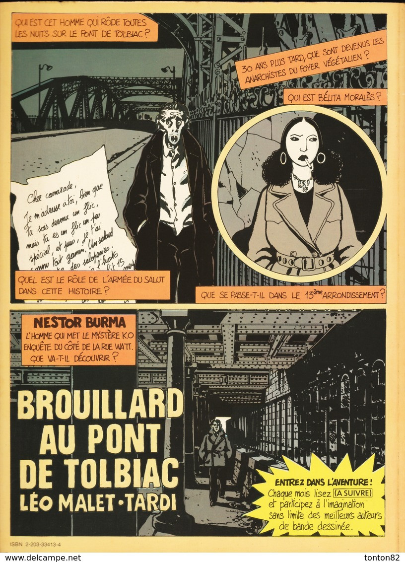 Léo Malet - Tardi - Brouillard Au Pont De Tolbiac ( Nestor Burma ) - Les Romans / A Suivre - Casterman- ( E.O 1982 ) . - Tardi