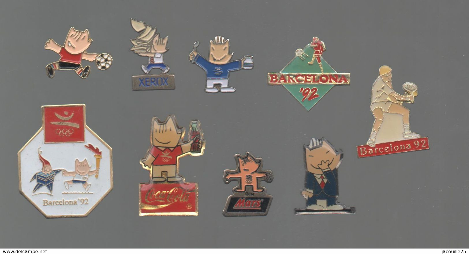 PINS PIN'S 998 JO BARCELONA 92 JEUX OLYMPIQUES BARCELONE FOOT COCA TENNNIS MARS XEROX ALBERTVILLE   LOT 8 PINS - Natation