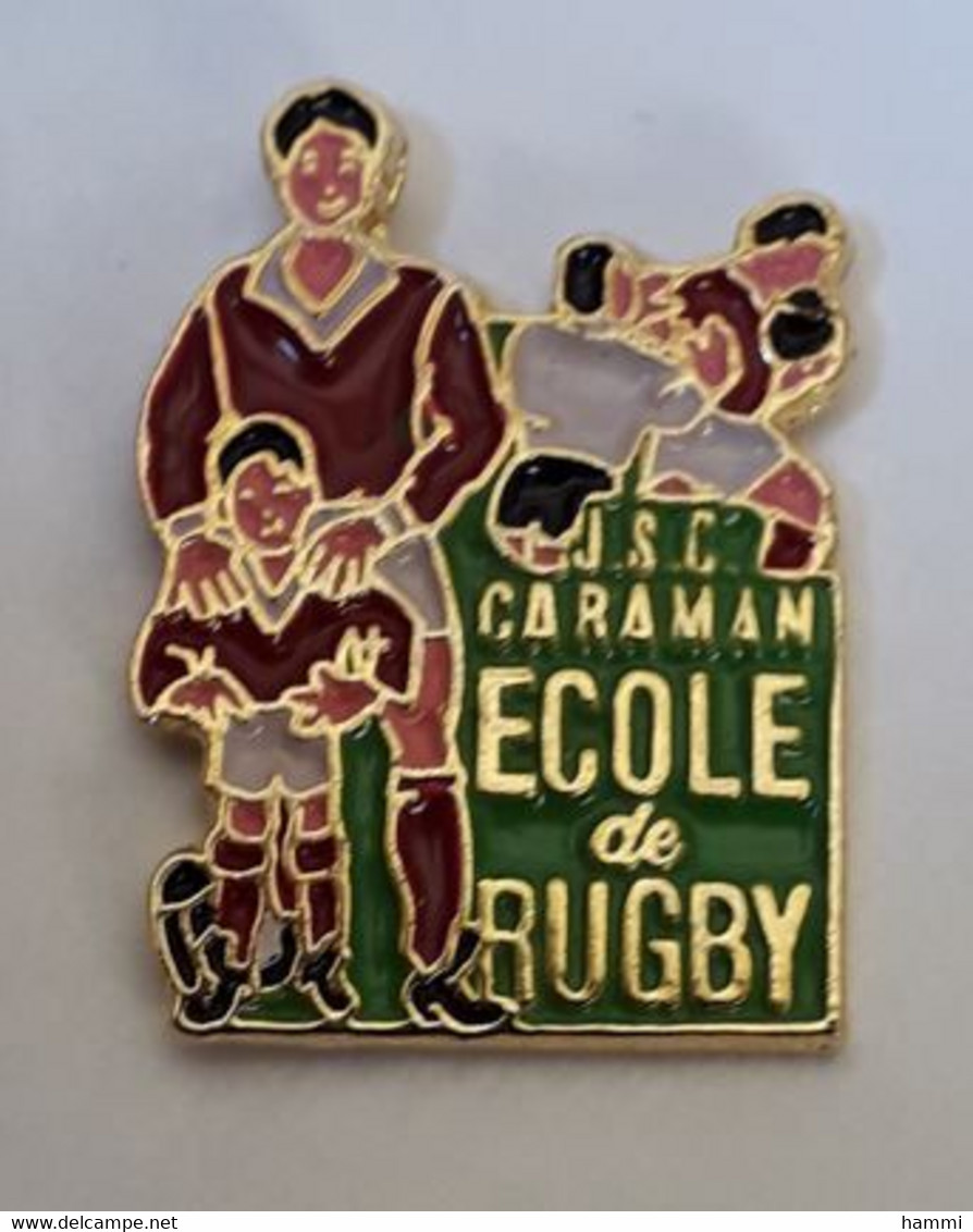 QQ190 Pin's école Rugby JSC CARAMAN Haute Garonne Achat Immédiat - Rugby