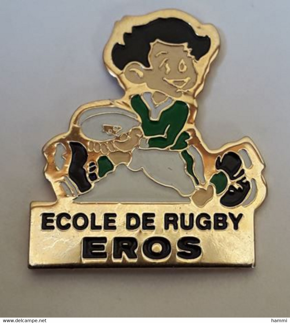 QQ194 Pin's école Rugby EROS ELAN RUGBY OLYMPIQUE DE SENS Yonne Achat Immédiat - Rugby