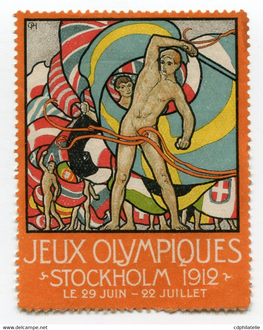VIGNETTE ( * )  " JEUX OLYMPIQUES STOCKHOLM 1912 LE 29 JUIN - 22 JUILLET " - Ete 1912: Stockholm