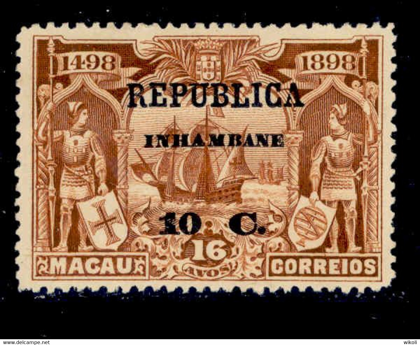 ! ! Inhambane - 1913 Vasco Gama On Macau 10 C - Af. 61 - MH - Inhambane