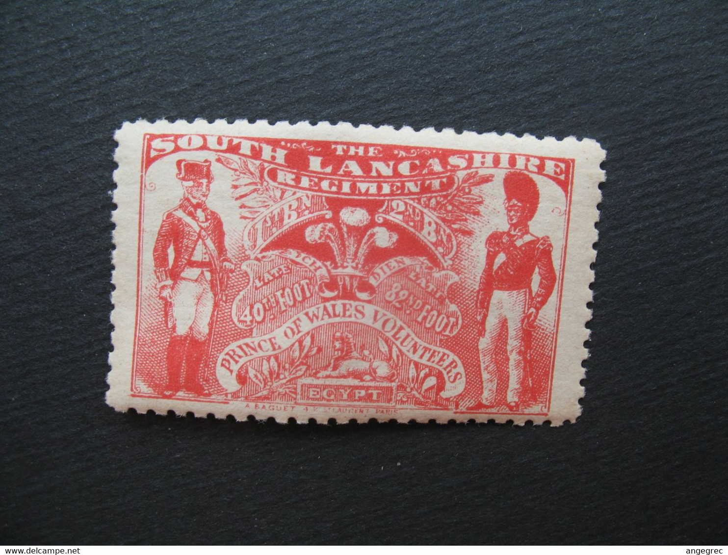 Vignette - Label Stamp - Vignetta Filatelico Aufkleber Egypt South Lancashire Prince Of Wales Volunters - Altri & Non Classificati