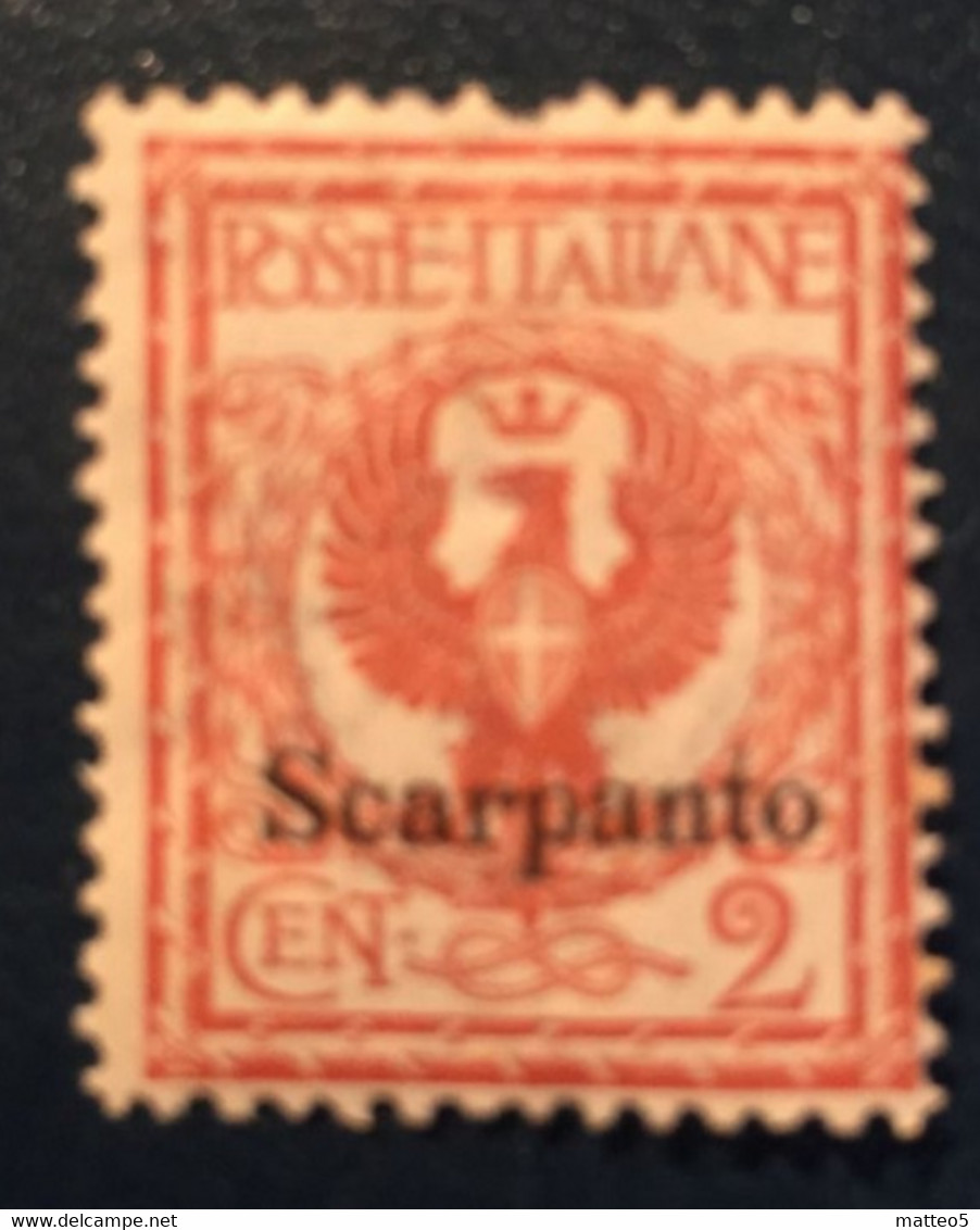 1912 - Italia Regno - Isole Dell' Egeo - Scarpanto 2 Cent - Nuovo  - A1 - Ägäis (Scarpanto)