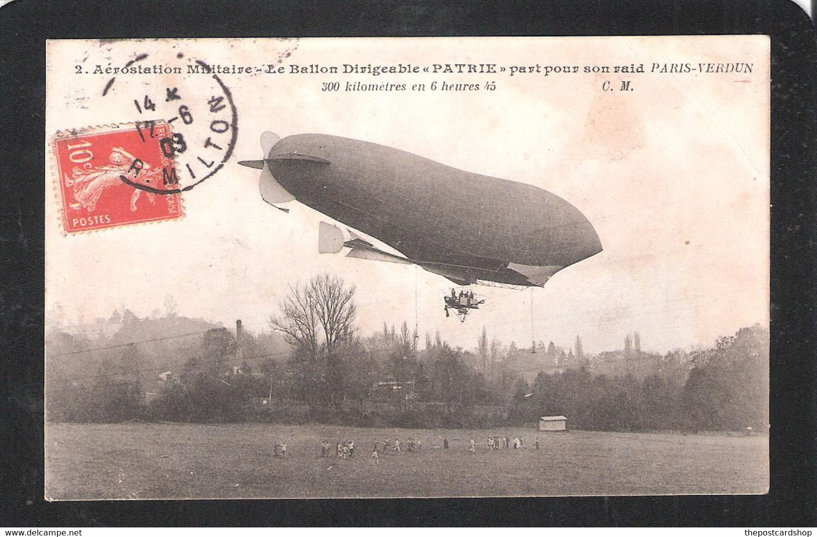 CPA 55 AEROSTATION MILITAIRE LE BALLON DIRIGEABLE PATRIE PART POUR SON RAID PARIS - VERDUN - Verdun