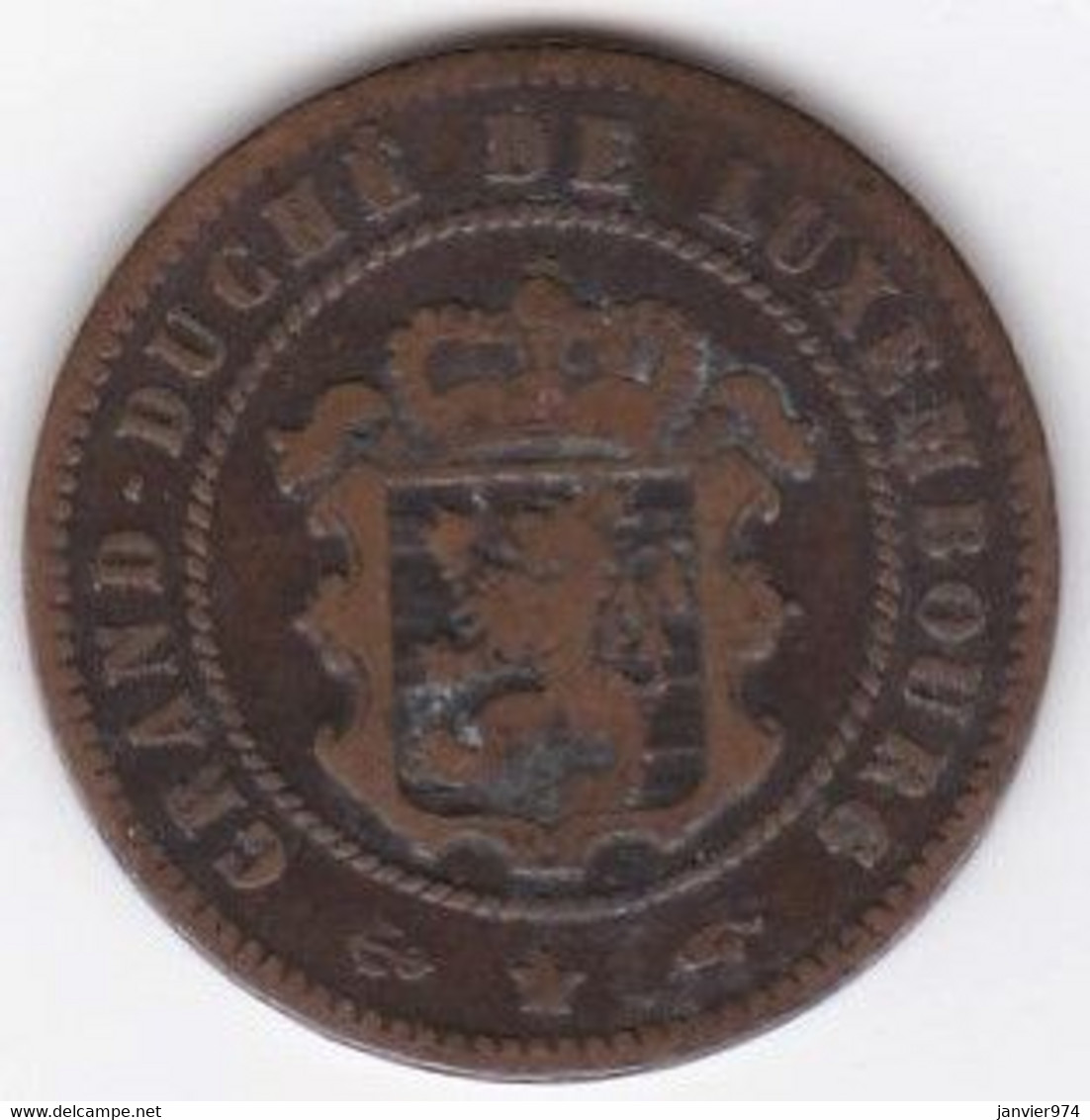 Luxembourg 5 Centimes 1855 A Paris, Guillaume III, En Bronze , KM# 22 - Luxembourg