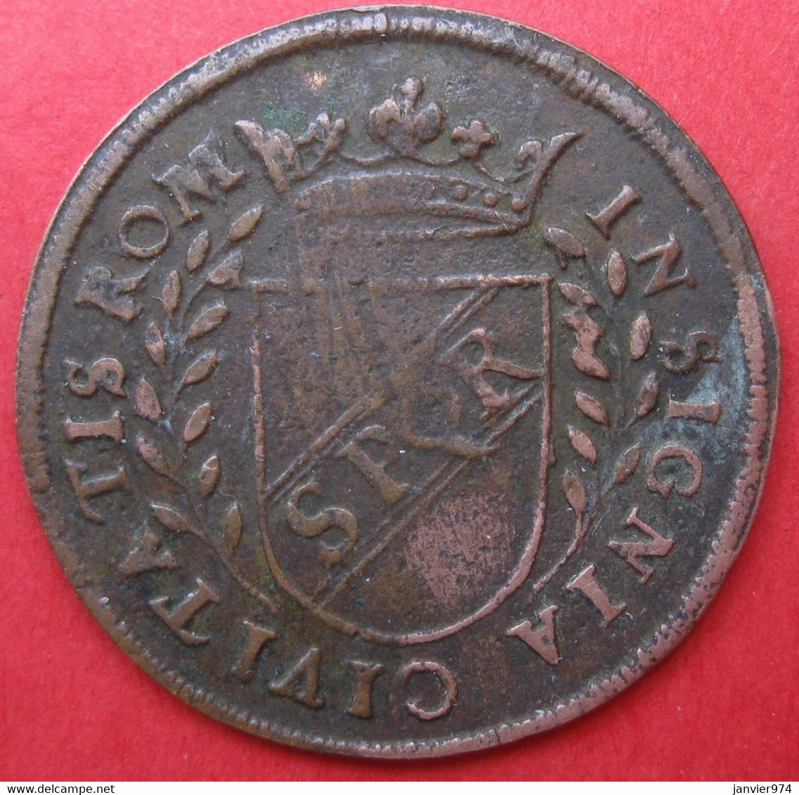 Jeton Nuremberg . C CAESAR DIVI AVGVSTVS IMPE . SPQR - Royal/Of Nobility