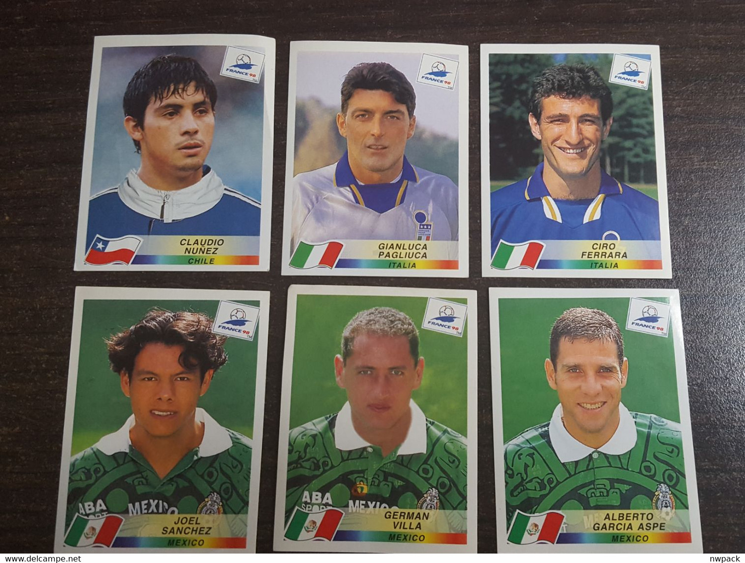 Panini France 1998 World Cup Football - Mexico, Italy, Chile Original Stickers - Kleding, Souvenirs & Andere