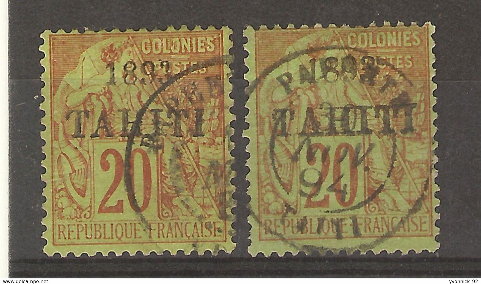 Tahiti  (1893 ) - 2 X  N° 25 - Usati