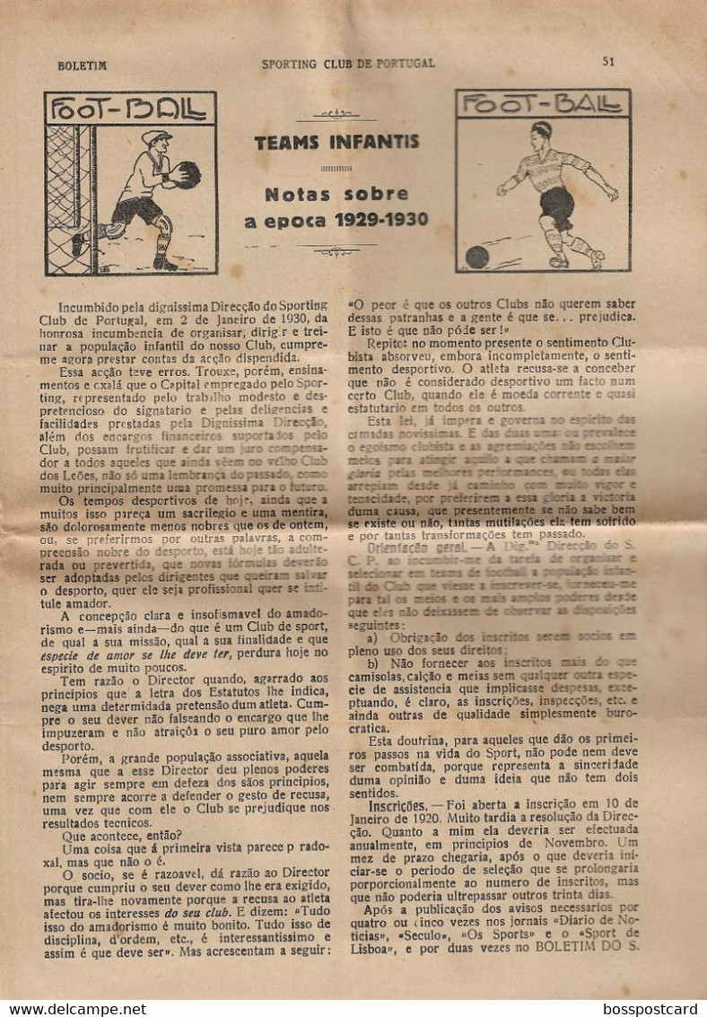 Lisboa - Boletim Do Sporting Clube De Portugal Nº 93, 30 De Setembro De 1930 (16 Páginas) - Jornal - Futebol - Estádio - Sports