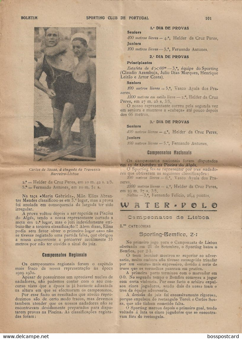 Lisboa - Boletim Do Sporting Clube De Portugal Nº 96, 31 De Dezembro De 1930 (16 Páginas) - Jornal - Futebol - Estádio - Sports