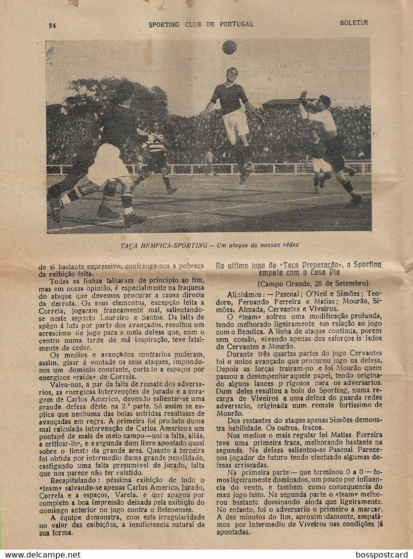 Lisboa - Boletim Do Sporting Clube De Portugal Nº 95, 30 De Novembro De 1930 (16 Páginas) - Jornal - Futebol - Estádio - Sports