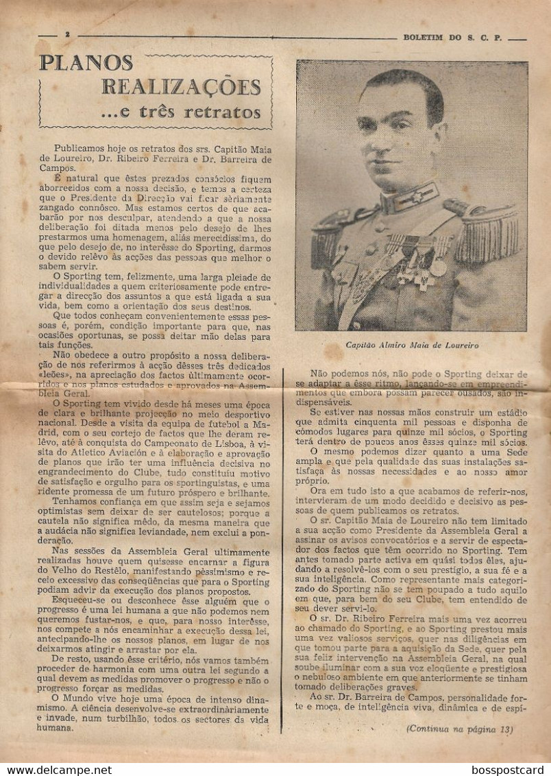 Lisboa - Boletim Do Sporting Clube De Portugal Nº 8, Série IV, Fevereiro De 1945 (16 Páginas) - Jornal - Futebol Estádio - Sports