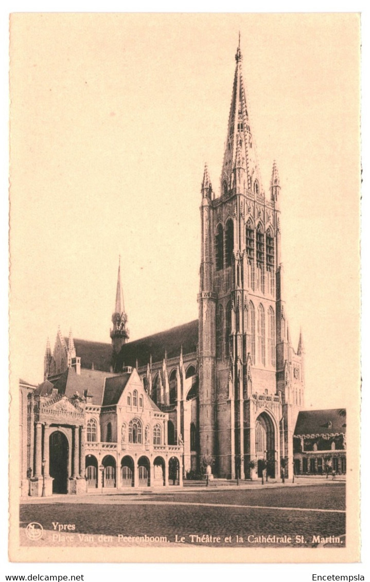 CPA-Carte Postale-Belgique-Ypres Le Théâtre Et La Cathédrale Saint Martin   -VM34988 - Ieper