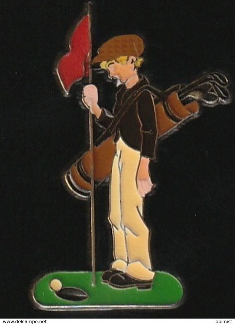 72127- Pin's-Golf.golfeur.signé Corner Coinderoux Paris. - Golf