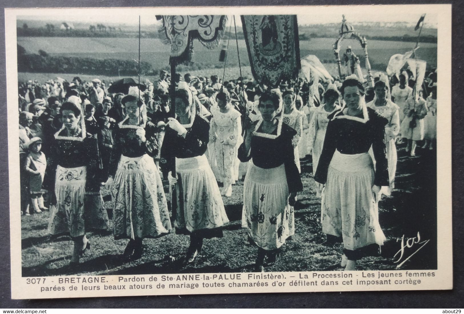 CPA 29 SAINTE ANNE LA PALUE - La Procession- Les Jeunes Femmes Parées De Leurs Beaux Atours De Mariage - Réf. O 163 - Plonévez-Porzay