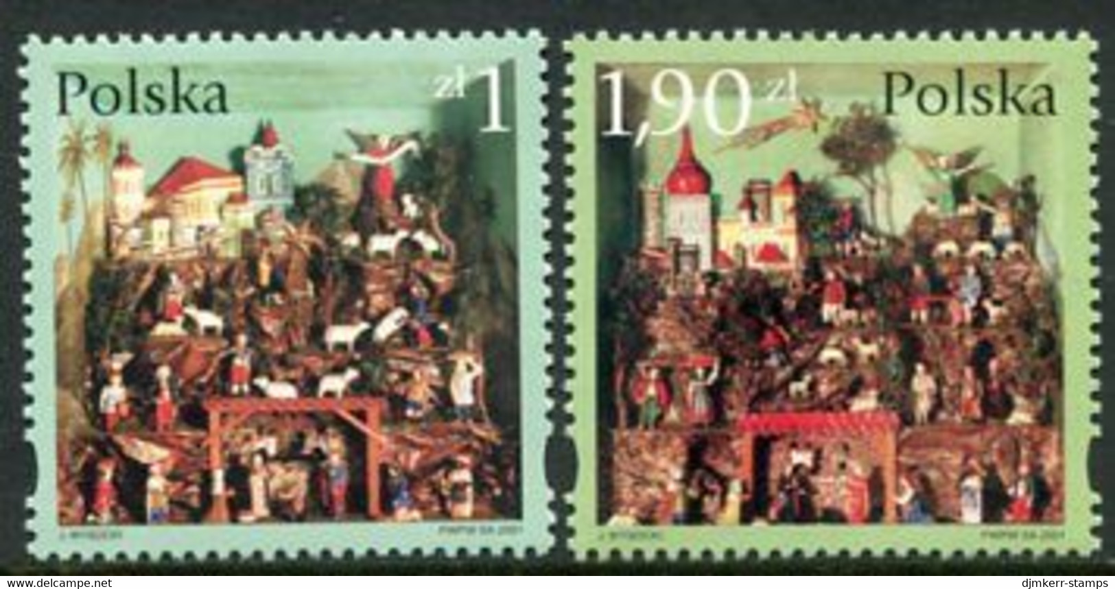 POLAND 2001 Christmas MNH / **.  Michel 3946-47 - Nuovi