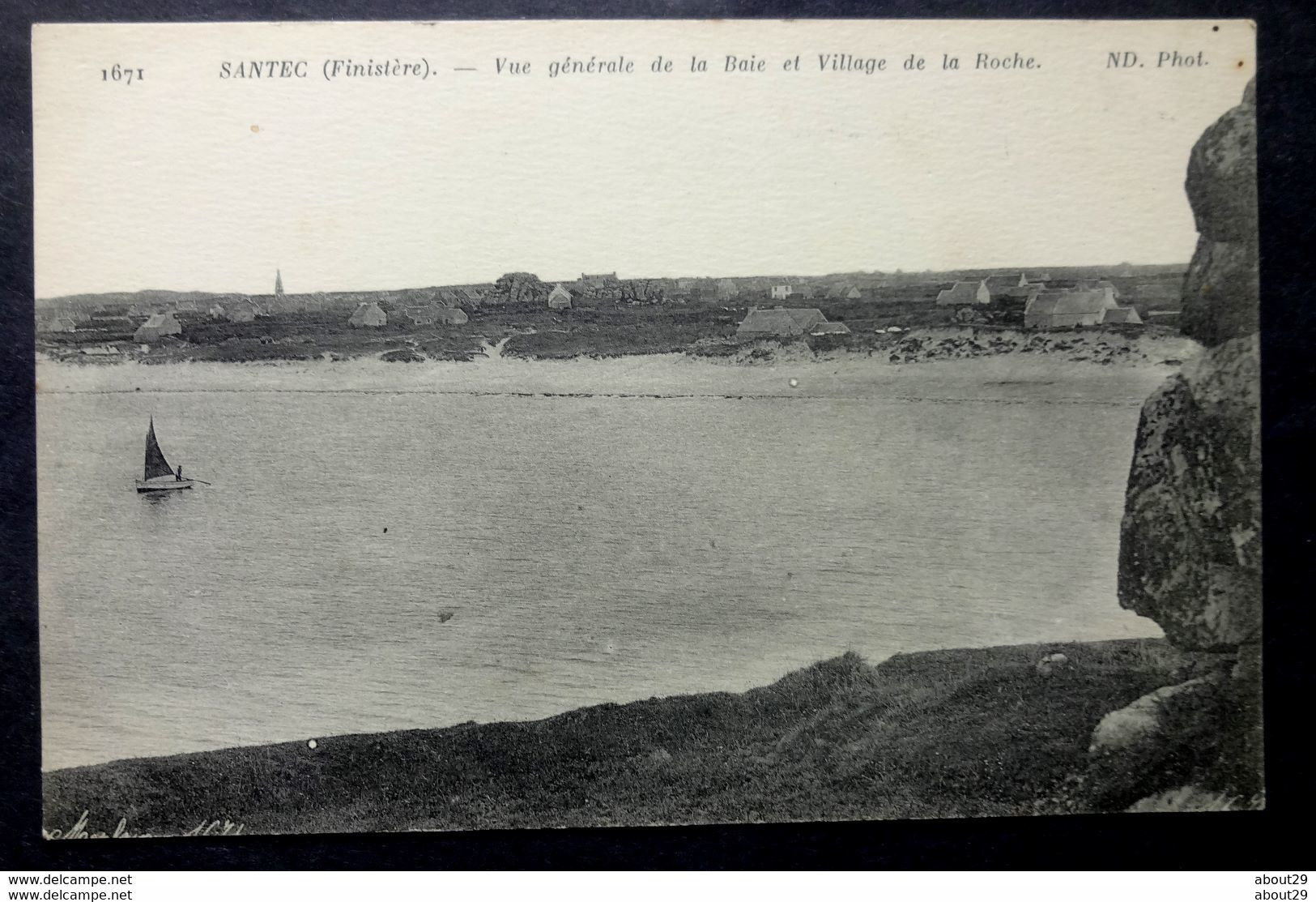 CPA 29 SANTEC - Vue Générale De La Baie Et Village De La Roche - ND 1671 - Ref. F 162 - Roscoff