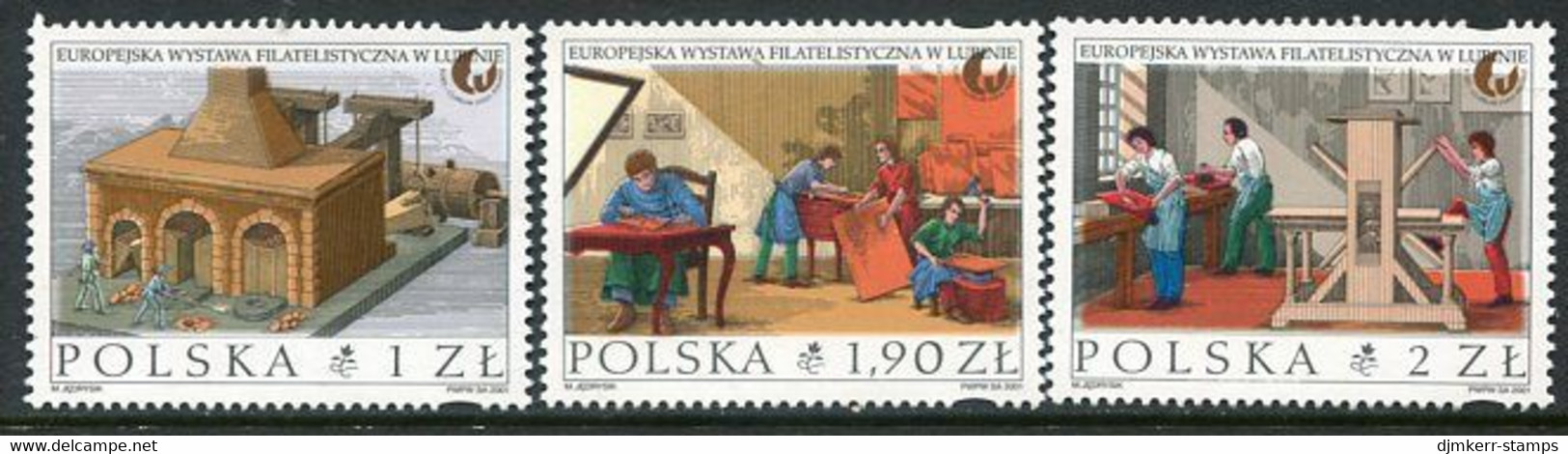 POLAND 2001 EURO-CUPRIUM Philatelic Exhibition MNH / **.  Michel 3909-11 - Nuovi