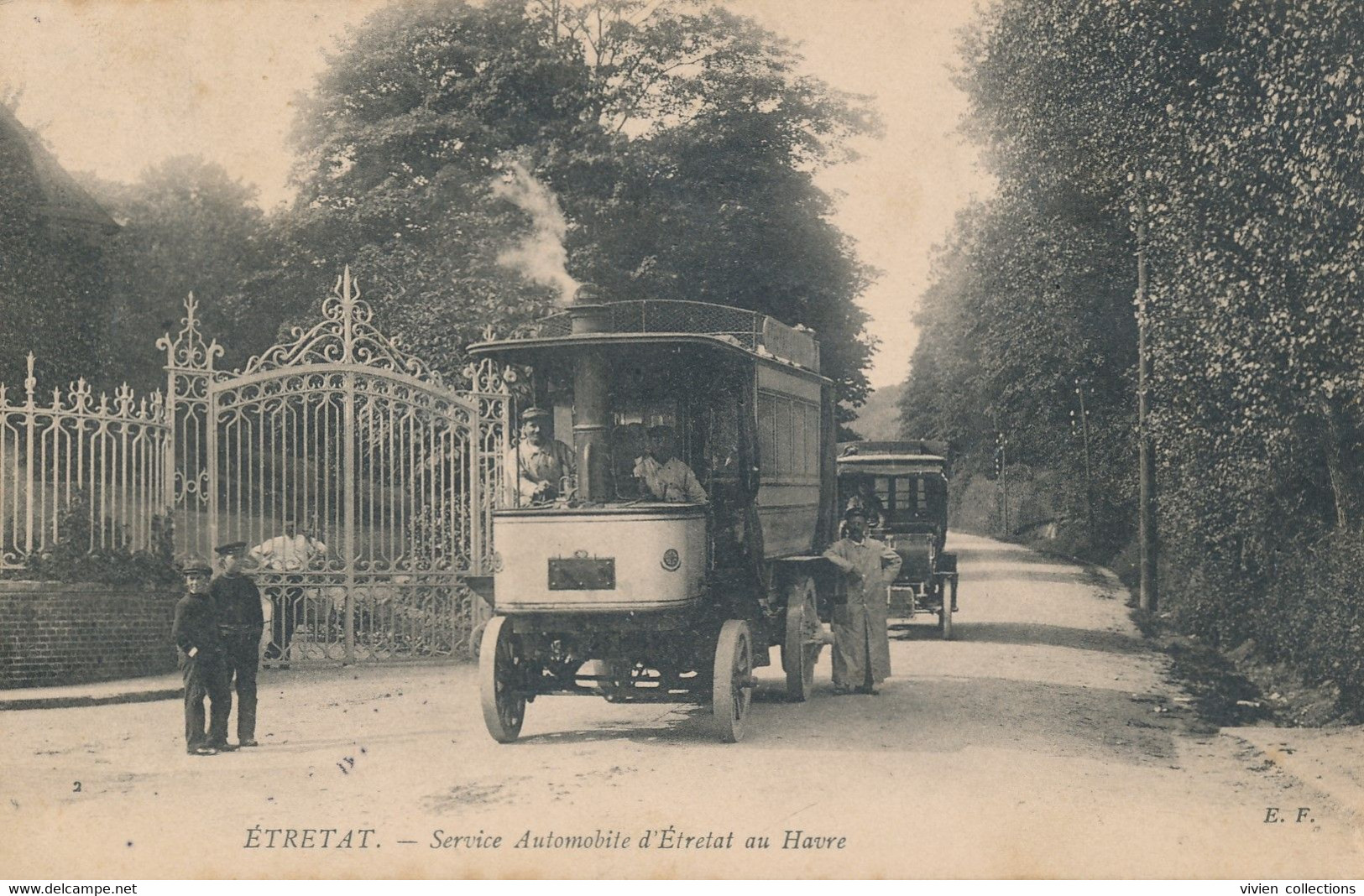 Etretat (76 - Seine Maritime) Service Automobile D'Étretat Au Havre - Omnibus - édit. EF N° 2 Circulée 1904 - Etretat