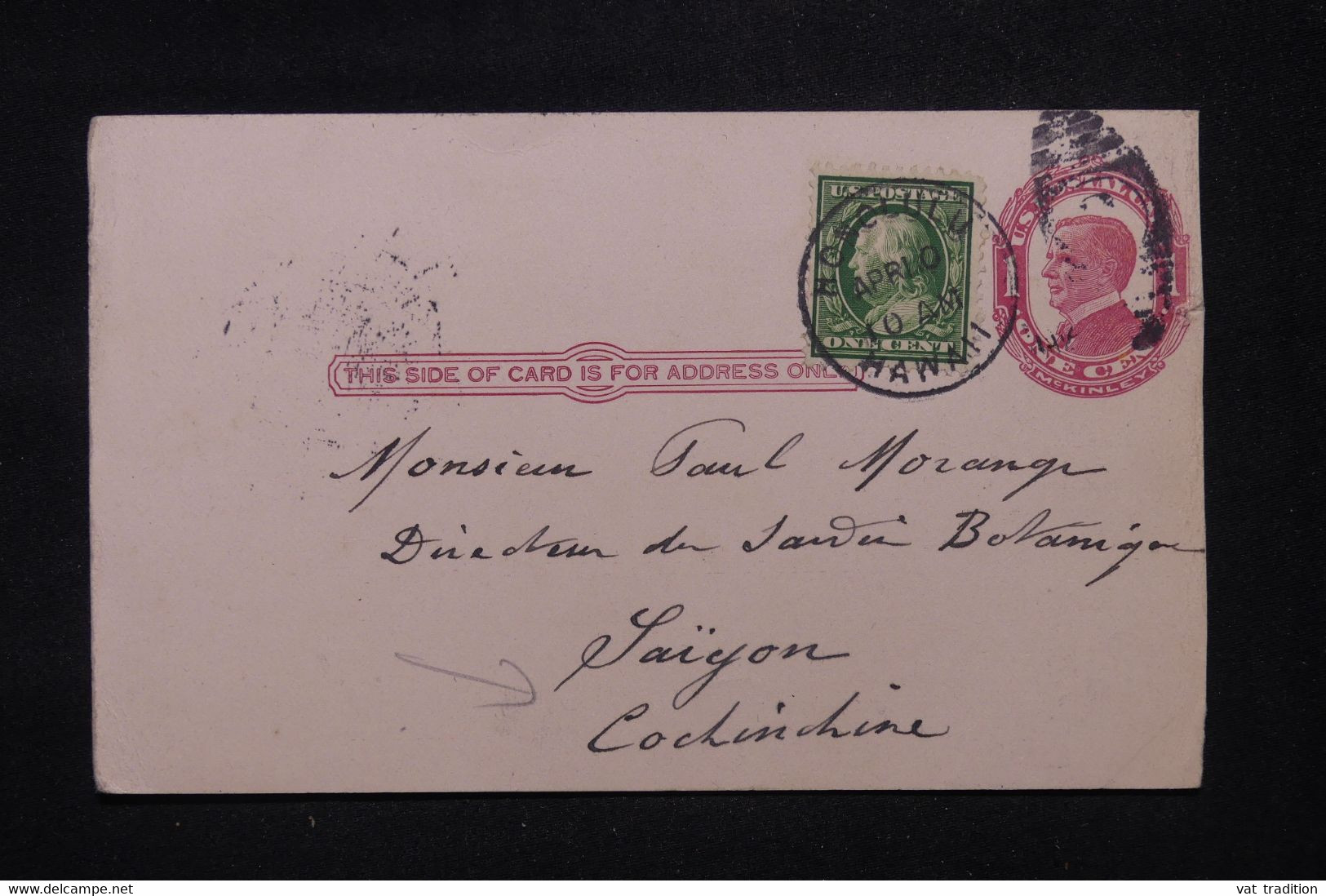 ETATS UNIS - Entier Postal + Complément De Honolulu En 1912 Pour Saîgon ( Indochine Française ) - L 102368 - 1901-20