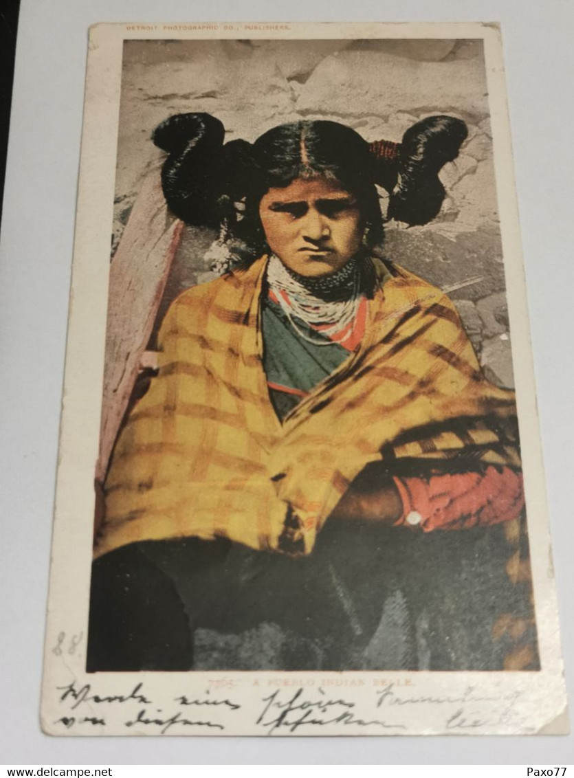 Postkarte, A Pueblo Indian Belle , Oblitéré 1907 Envoyé à Ettelbruck Luxembourg - Amérique