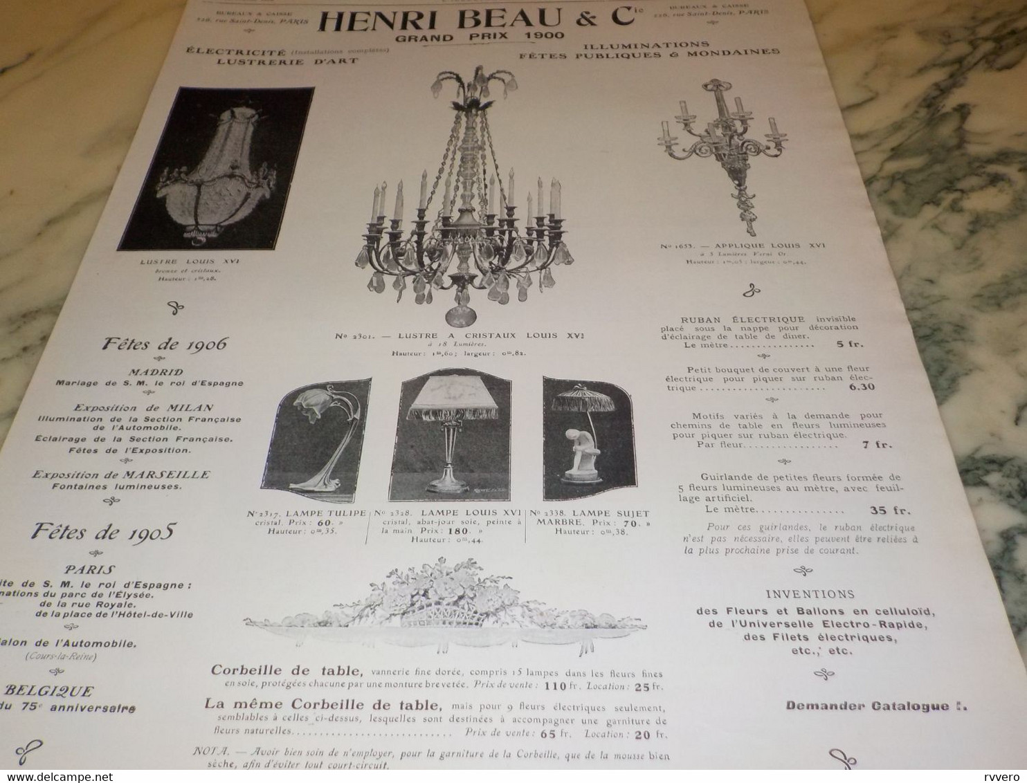 ANCIENNE PUBLICITE GRAND PRIX 1900 HENRI BEAU 1906 - Other & Unclassified