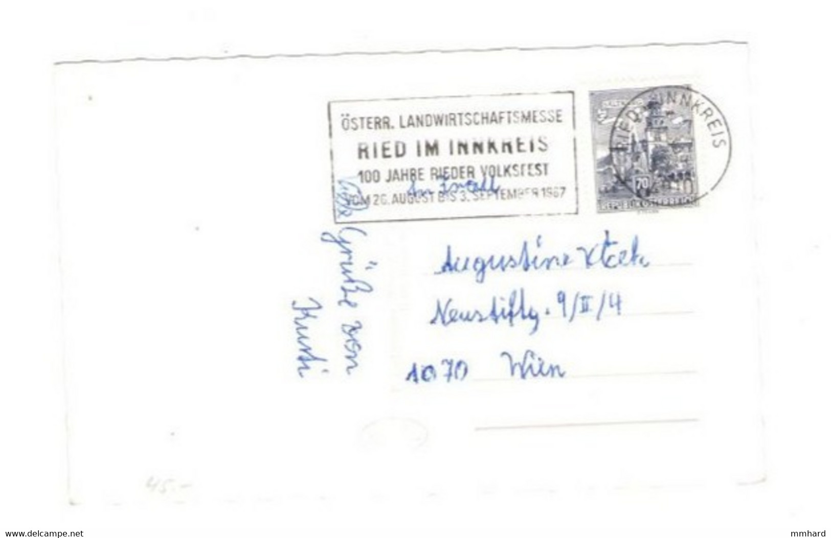 Ried Im Innkreis Oberösterreich Gel.1967, Sonderstempel Landwirtschaftsmesse Rieder Volksfest - Ried Im Innkreis