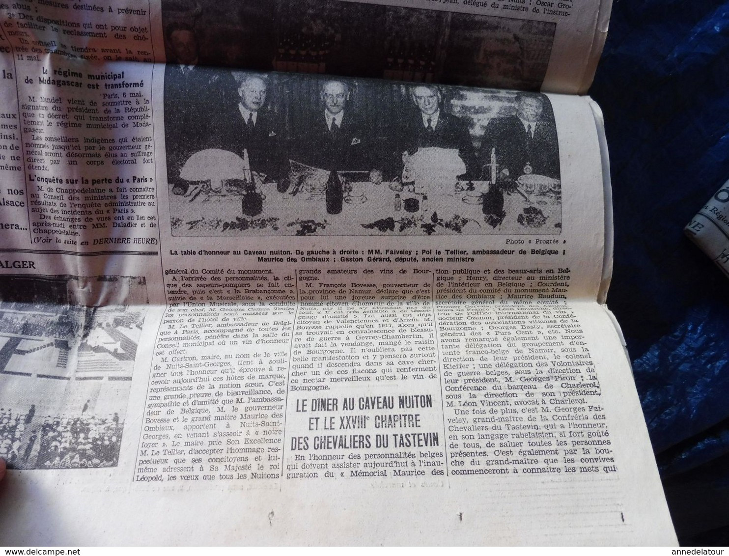 1939  LE PROGRES  :La Fin Douloureuse De LAMARTINE ; 28e Chapitre Des Chevaliers Du Tastevin à Nuits-Saint-Georges ;etc - Allgemeine Literatur