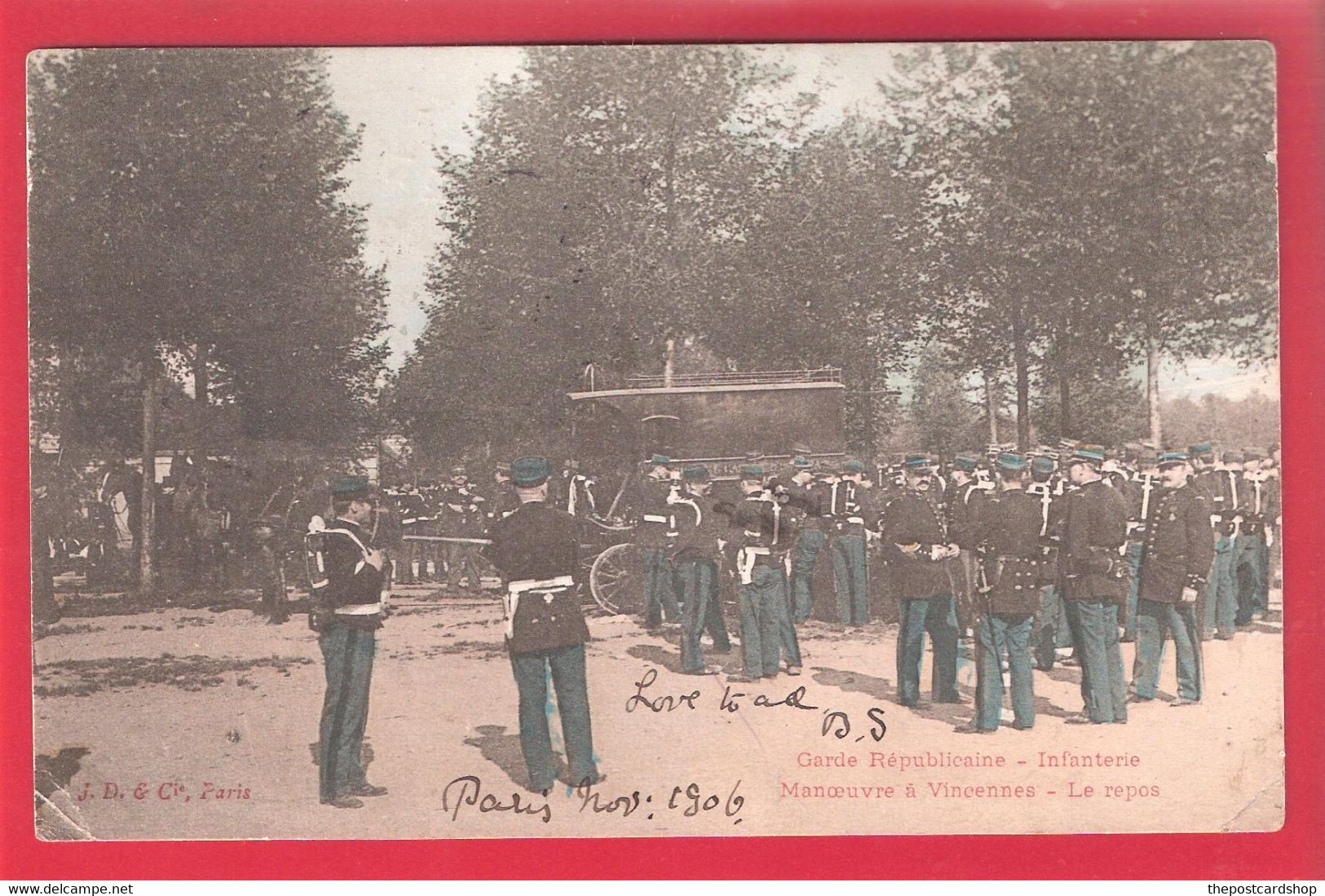 CPA  GARDE REPUBLICAINE - INFANTERIE MANOEUVRE A VINCENNES -  LE REPOS MILITARY WAR JD & CO PARIS - Regiments