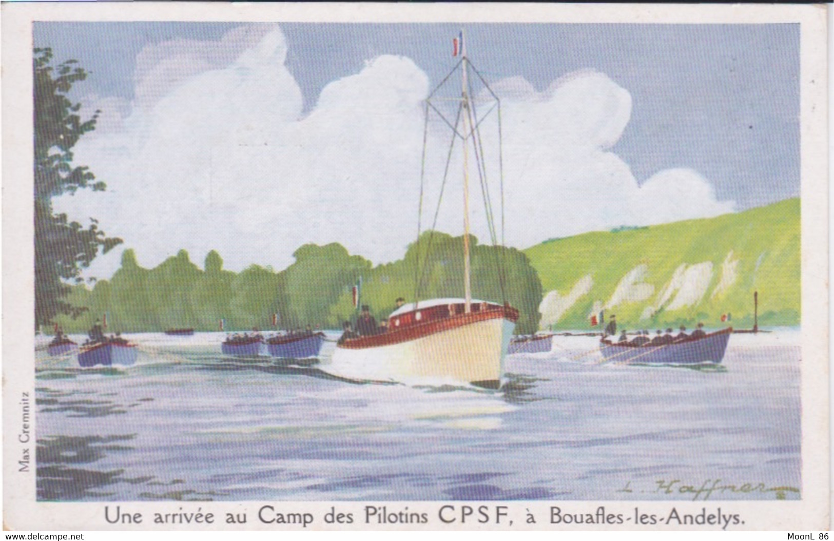 Illustration L.HAFFNER - UNE ARRIVEE AU CAMP DES PILOTINS - A BOUAFLES LES ANDELYS - Haffner