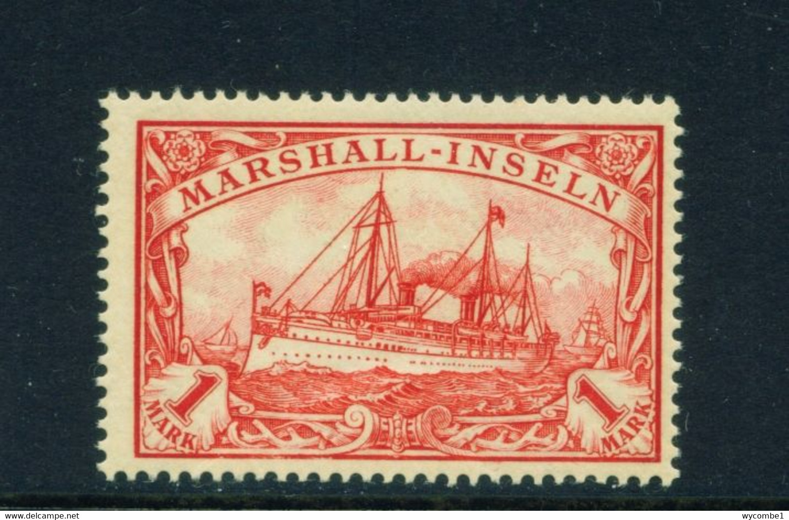 MARSHALL ISLANDS  - 1901 Yacht Definitive 1m Hinged Mint - Marshall-Inseln