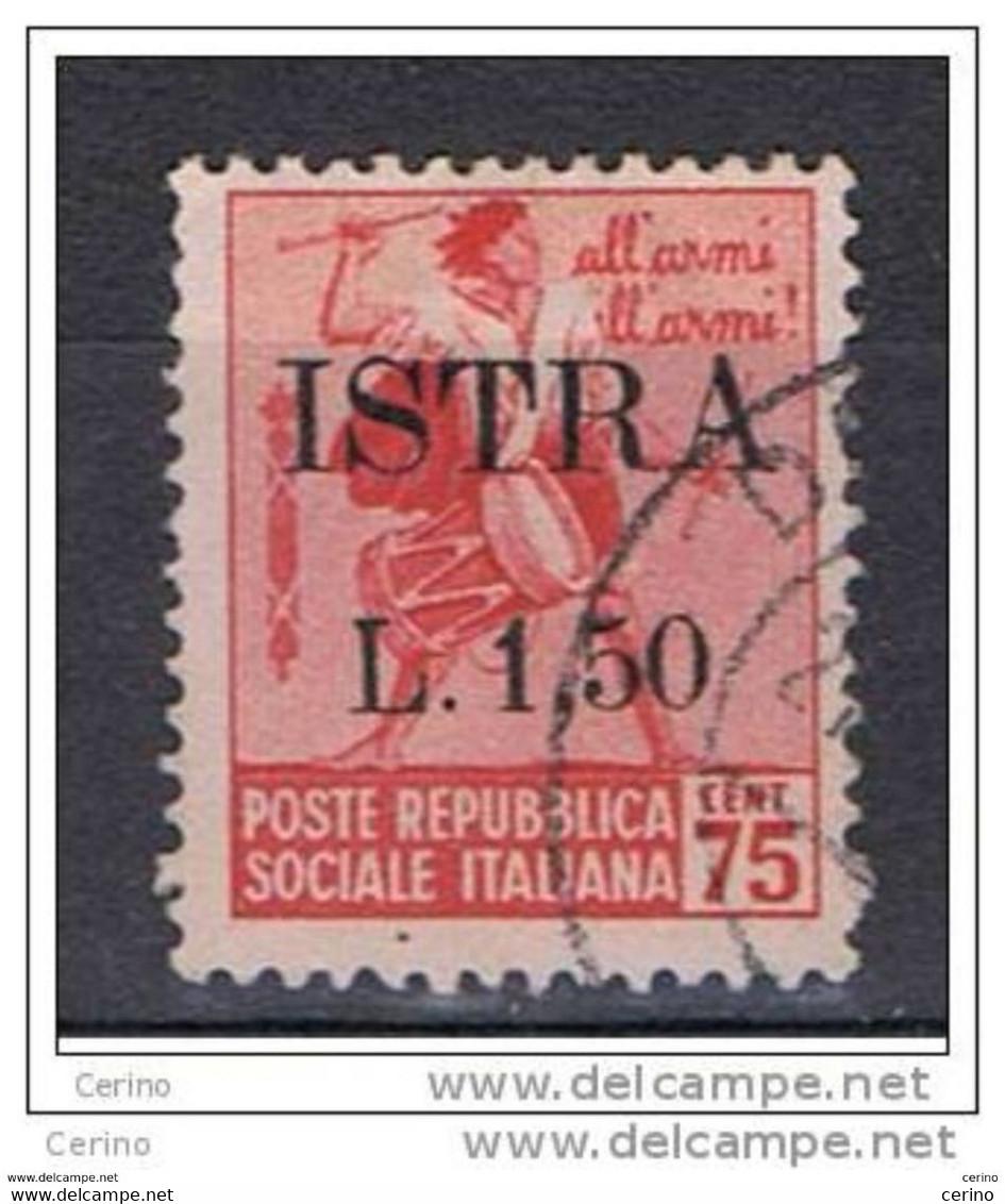 ISTRIA - OCCUPAZ. JUGOSLAVA:  1945  SOPRASTAMPATO  -  £. 1,50/75 C. ROSA  US. -  SASS. 28 - Occ. Yougoslave: Istria