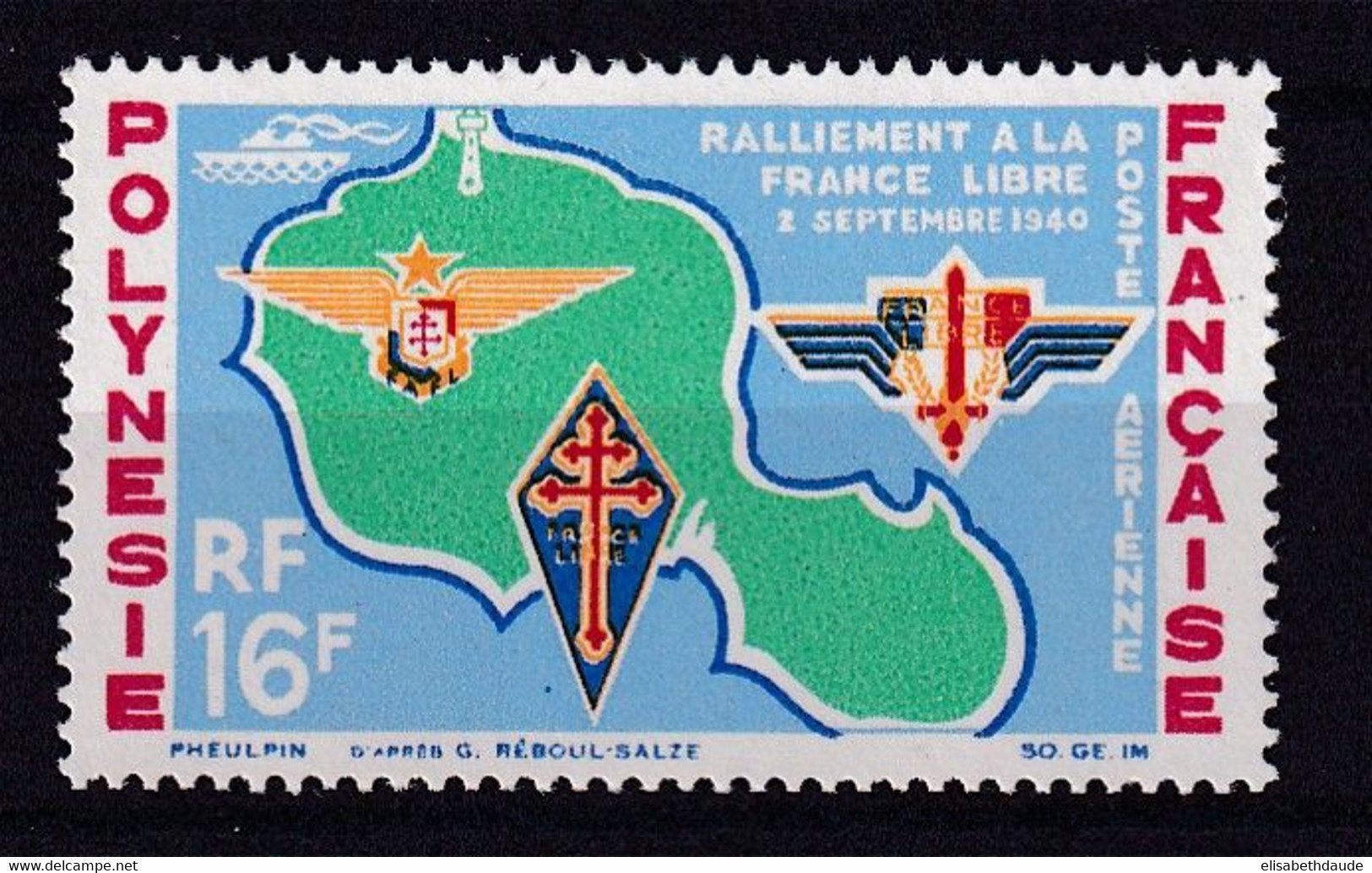 POLYNESIE - 1964 - POSTE AERIENNE YVERT N° 8 ** MNH - COTE = 18.7 EUR. - FRANCE LIBRE - Nuovi