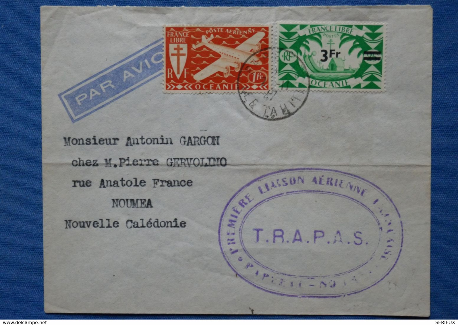 X16  OCEANIE LETTRES RARES PASSAGE DU TARIF 3 F A 4F,LE 1ER JOUR LU.2 NOV 1947 AVEC DEUX EX + 1ER VOL POUR NOUMEA - Luftpost