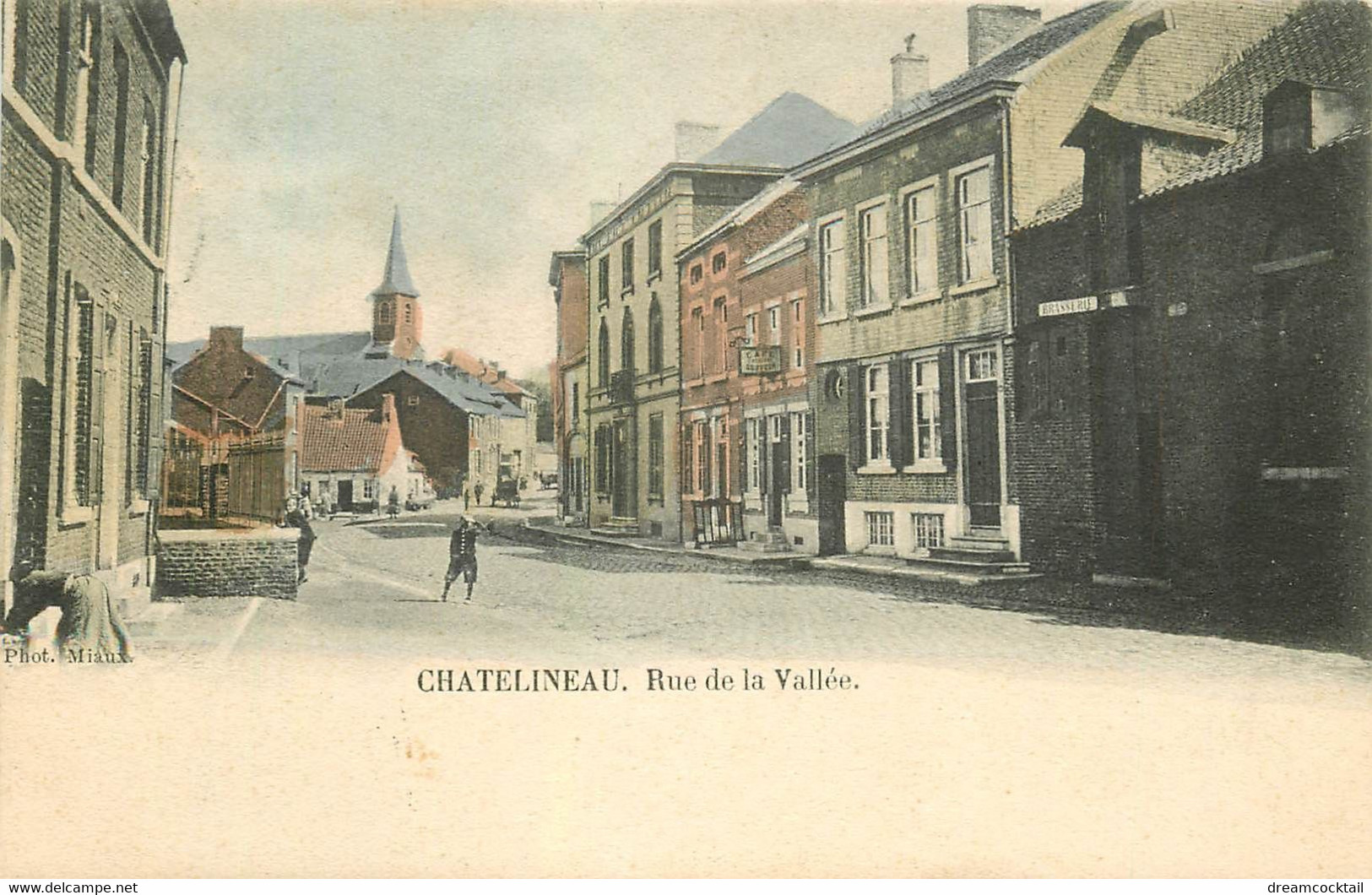 Belgique CHATELINEAU. Café Coiffeur Et Brasserie Rue De La Vallée 1903 - Châtelet