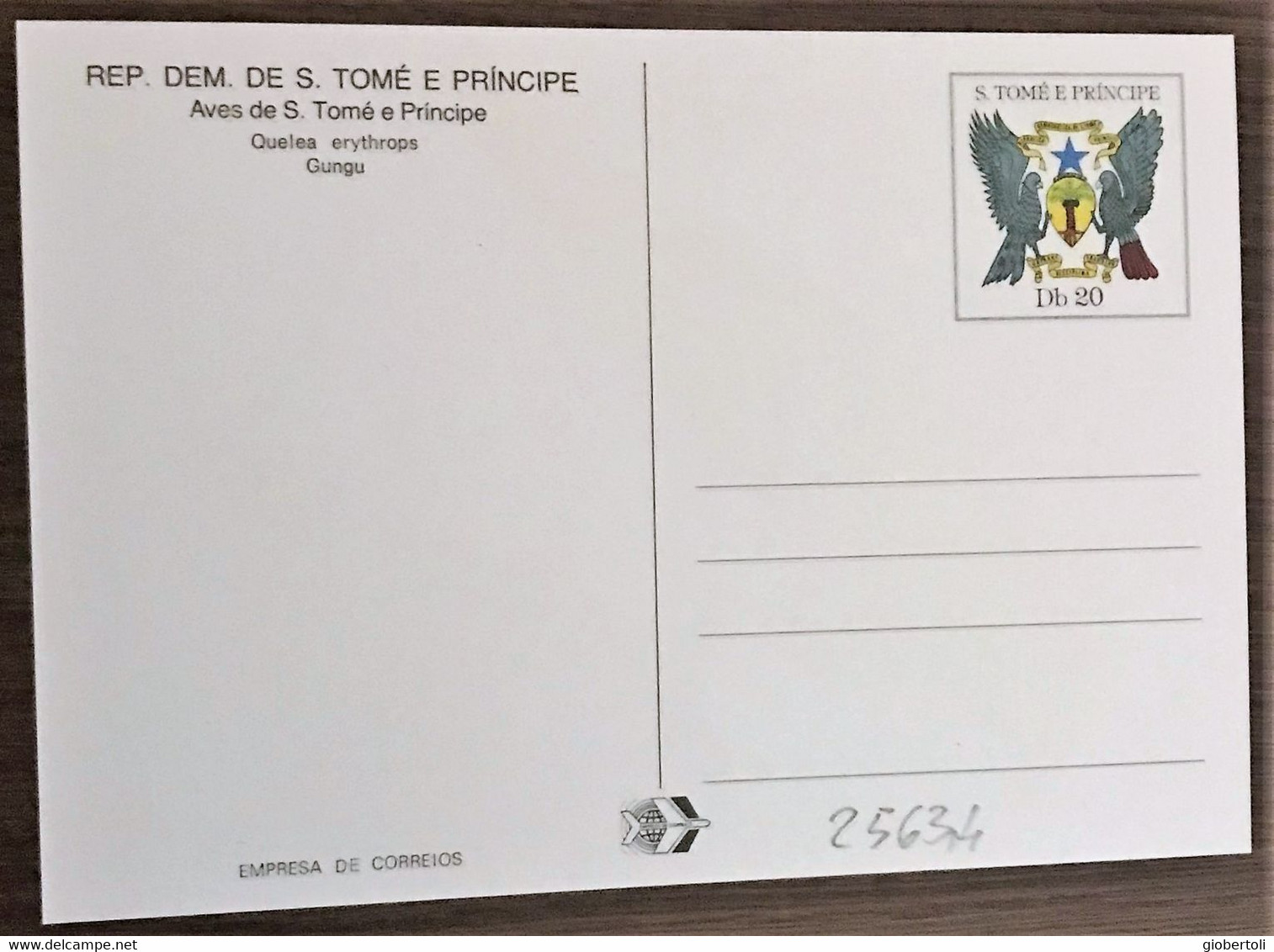 Sao Tomé E Principe: Intero, Stationery, Entier, Quelea Erythrops - Passeri