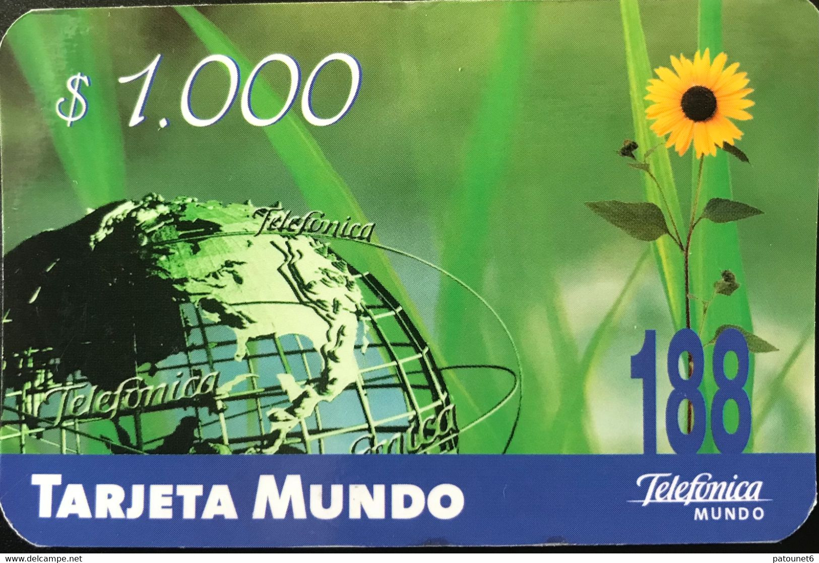 CHILI  -  Recharge  -  Telefonica Mundo  -  $ 1.000 - Chili